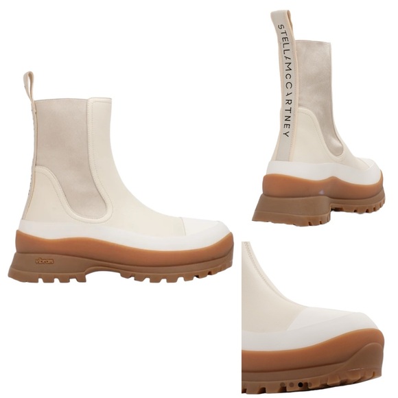 STELLA MCCARTNEY Trace Chelsea Boots in Cream Size EU41=US11B New - Picture 3 of 16